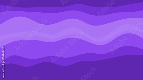 Abstract flowing waves of various shades of purple create a visually soothing and modern background design.