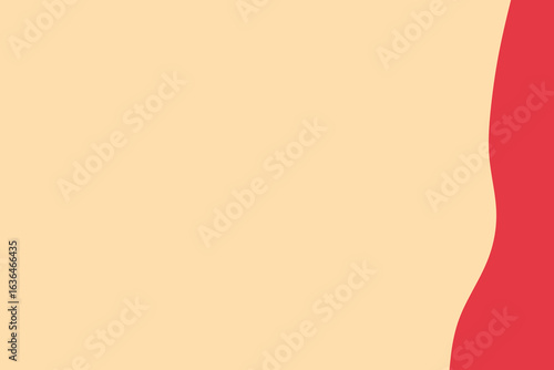 A minimalist background with a soft cream color and a vibrant red curved shape on the right side.