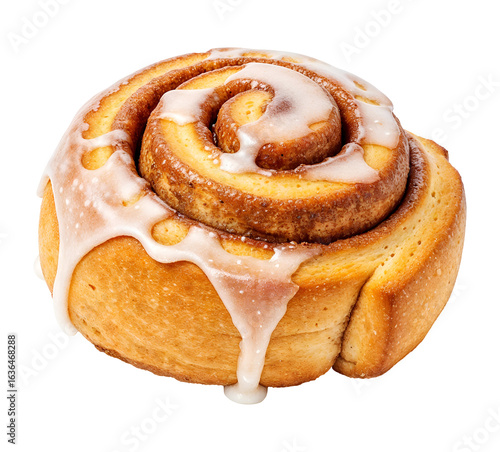 Cinnamon roll (cinnabon) , isolated on transparent background, png