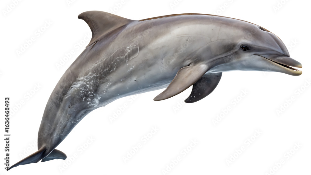 Obraz premium PNG Full Body Bottlenose Dolphin Isolated on White Background