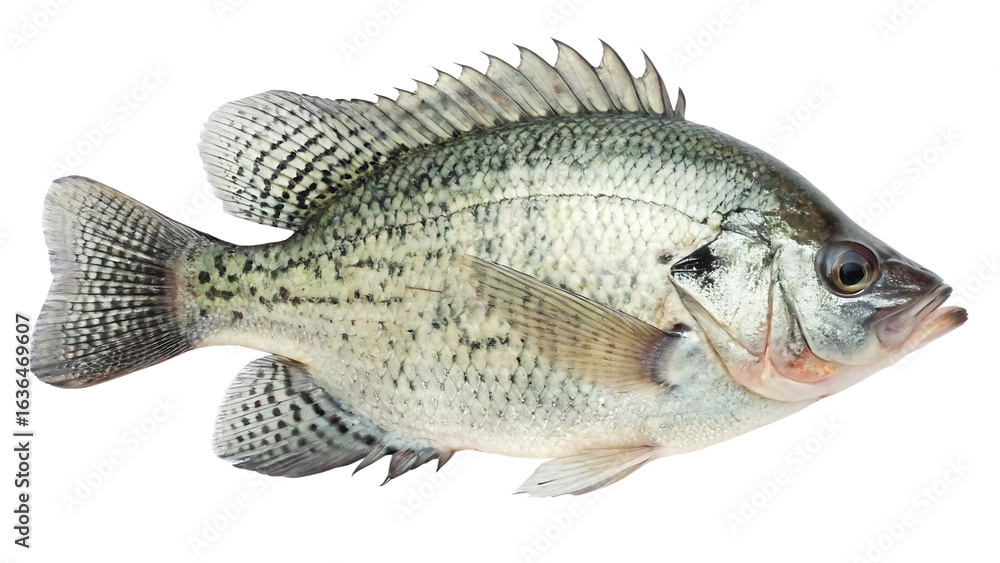 PNG Full Body Crappie Fish Isolated on White Background PNG Full Body Crappie Fish Isolated on White Background