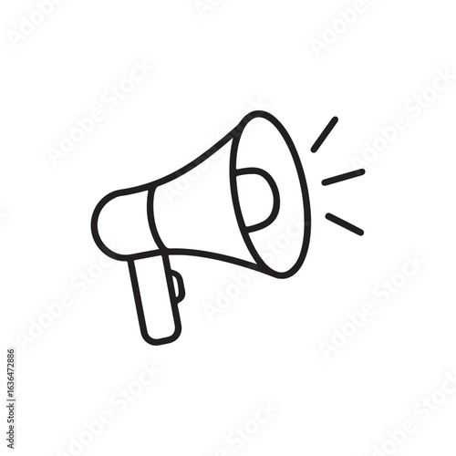 "Megaphone Icon Outline – Loudspeaker Announcement Alert Vector"

