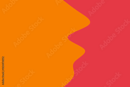 A vibrant abstract background featuring a dynamic wavy separation between bold orange and rich red-pink hues, perfect for modern design projects.