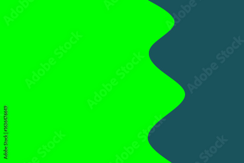 A dynamic abstract background combines vibrant lime green with deep teal, featuring a fluid undulating wave, excellent for modern digital layouts and creative presentations.