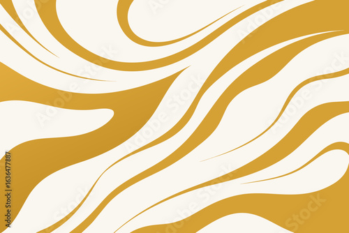 Abstract flowing waves in mustard yellow and cream colors