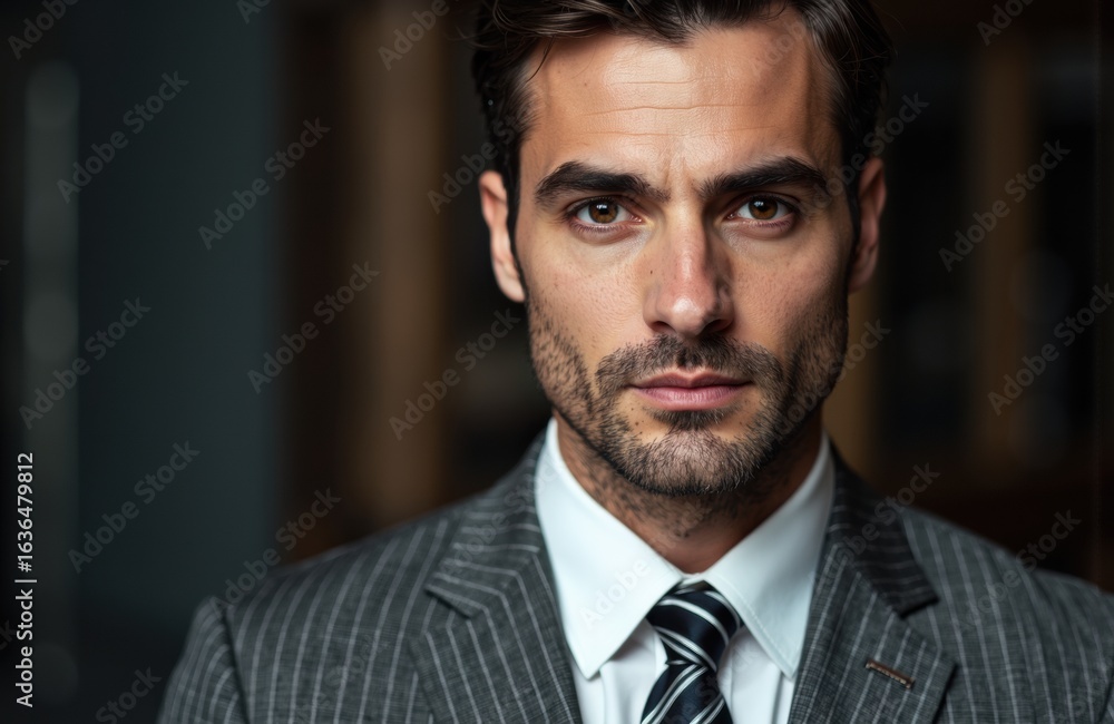 Confident businessman in formal suit looking directly at camera Confident businessman in formal suit looking directly at camera