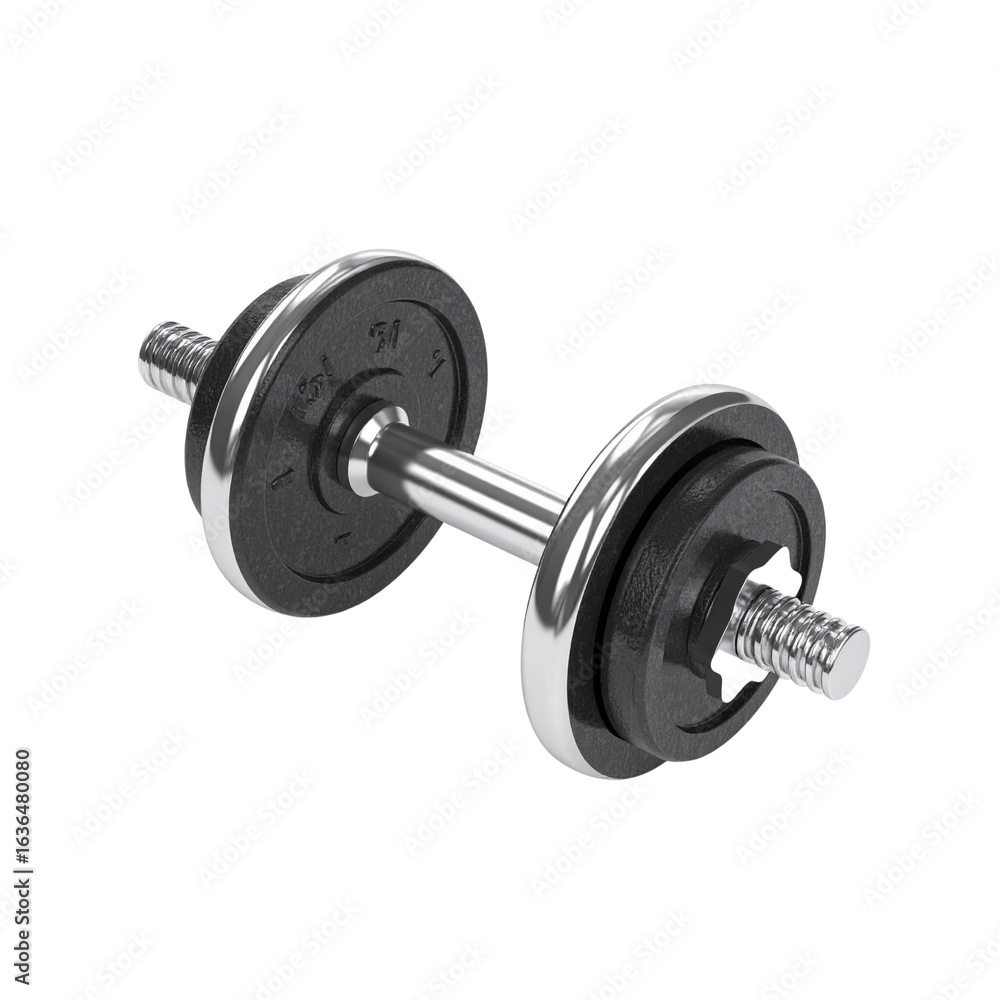Chrome dumbbell isolated on transparent background Chrome dumbbell isolated on transparent background