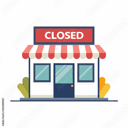 Minimalist Closed Storefront Icon Vector for Buy Nothing Day Campaign

