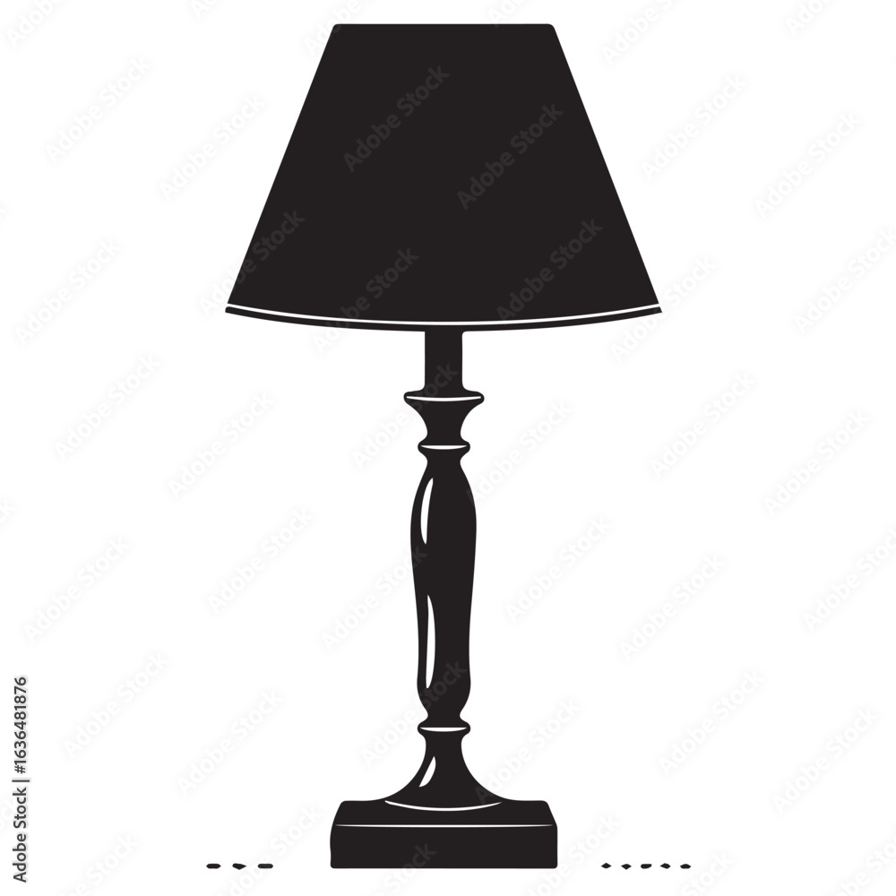 Obraz premium Elegant table lamp with a classic design, providing soft illumination for a cozy atmosphere isolated on white background
