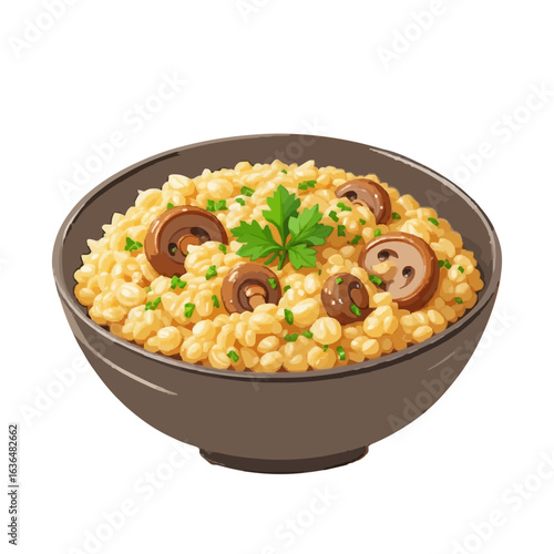 Vector illustration of Risotto food on a plate