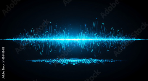 Blue Digital Sound Waveform