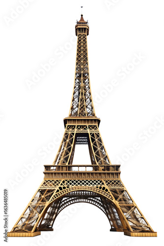  eiffel tower isolated on white background PNG , AI GENERATED
