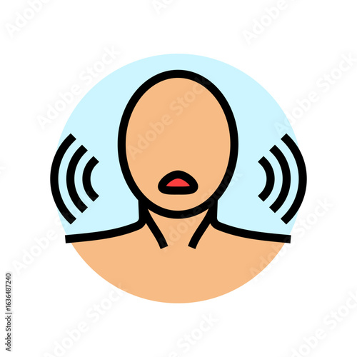 voice change adolescence puberty color icon vector illustration