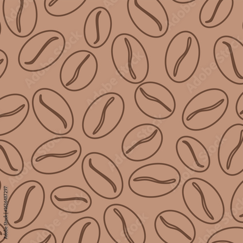 coffee beans seamless pattern. coffee beans background for cafe menu, shop wrapping paper.