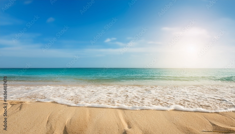 Fototapeta premium summer sandy beach with blur ocean on background