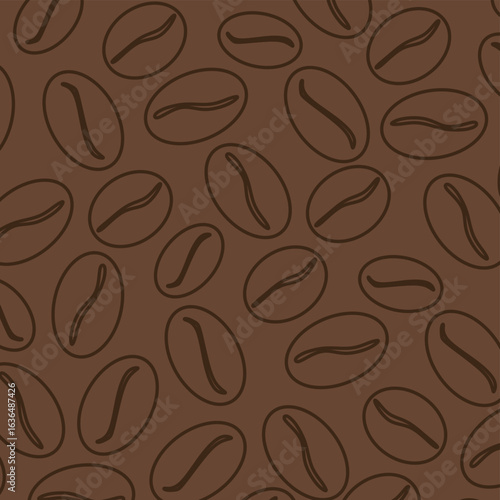 coffee beans seamless pattern. coffee beans background for cafe menu, shop wrapping paper.