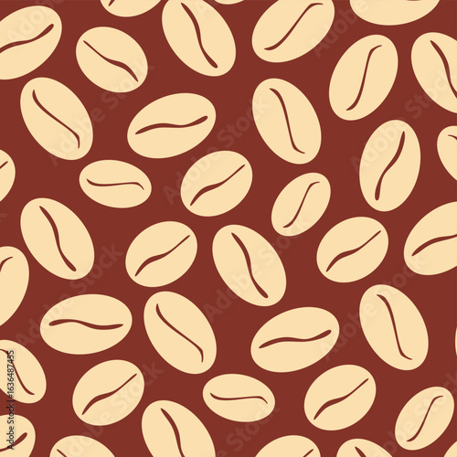 coffee beans seamless pattern. coffee beans background for cafe menu, shop wrapping paper.
