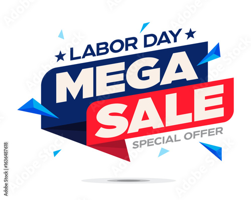 Labor Day Sale Banner template vector, 
sign, poster background for online Business, shops, website, social media, promotion, ads, special offer, 
marketing, flyer, dangler, printable, USA