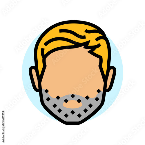 facial hair adolescence puberty color icon vector illustration