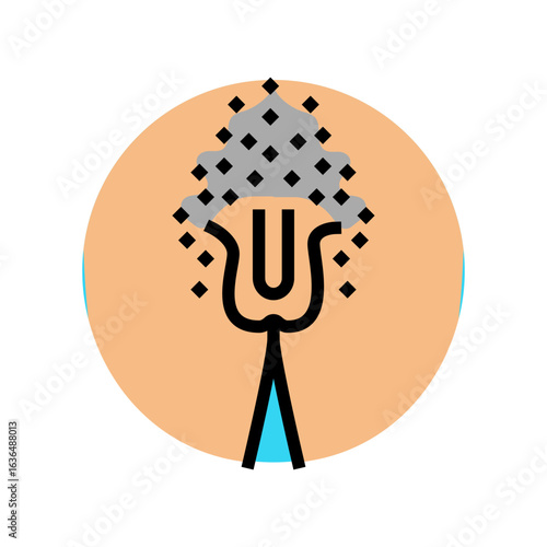 pubic hair adolescence puberty color icon vector illustration