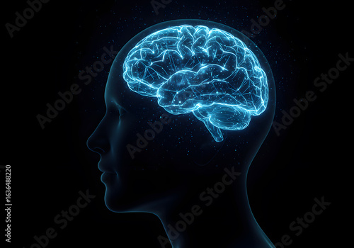 Brain head mind intelligence science technology ai neural network thinking memory learning concept idea