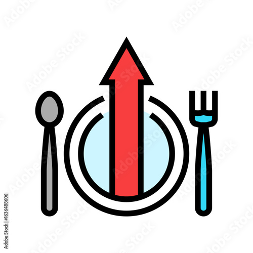 increased appetite adolescence puberty color icon vector illustration
