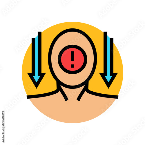 peer pressure adolescence puberty color icon vector illustration