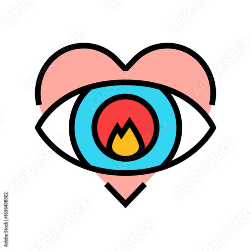 first crush adolescence puberty color icon vector illustration