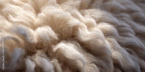 Soft sheep wool texture background, natural white fleece close-up detail