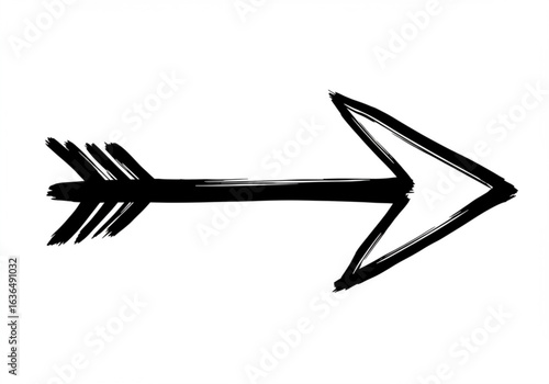 Vector art of hand drawn black arrow isolated on white background for design use