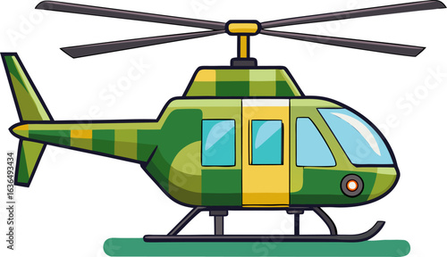 military helicopter vector illustration