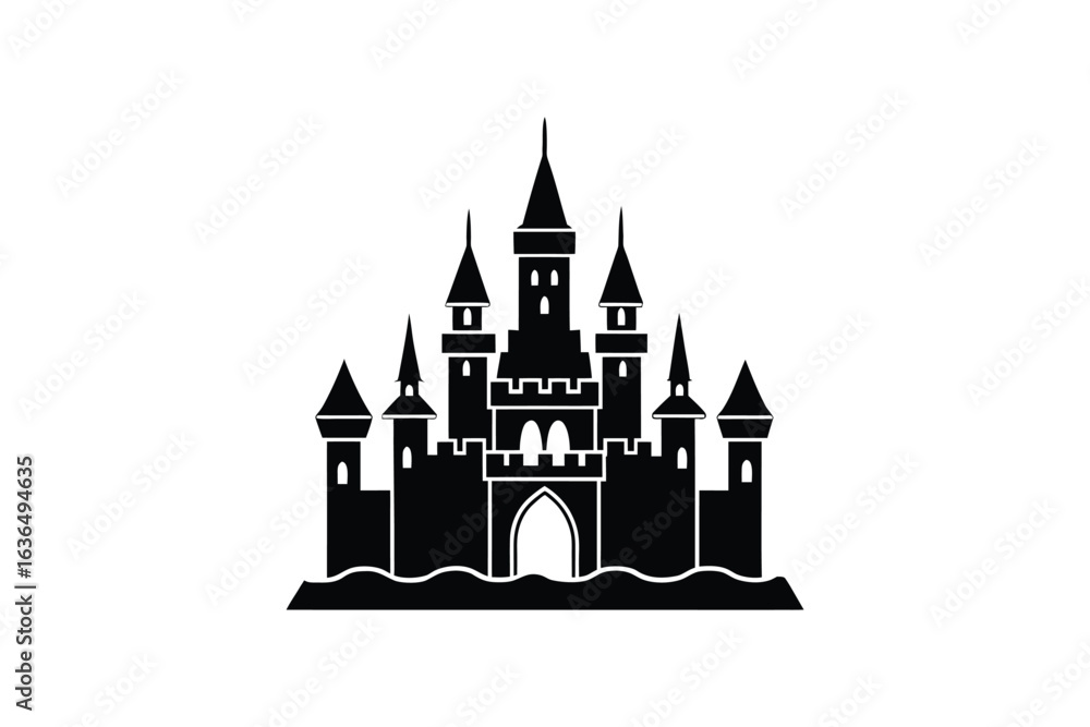 Fototapeta premium Majestic Castle Silhouette Design