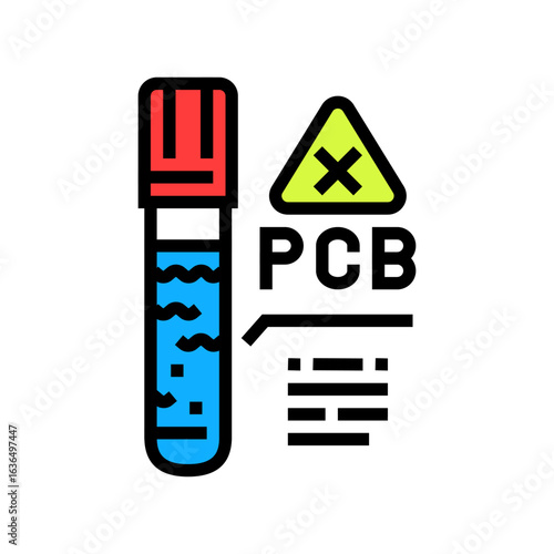 water testing for pcb contamination color icon vector illustration