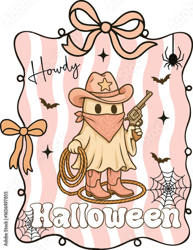 Howdy, cowgirl Halloween Western T-shirt Design