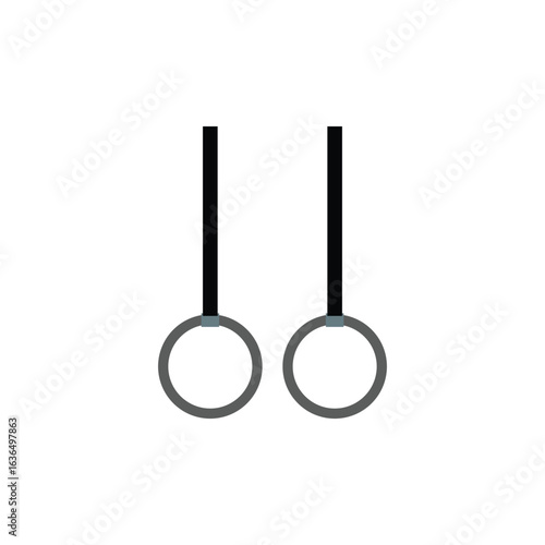 gymnastics rings vector icon set on white background 