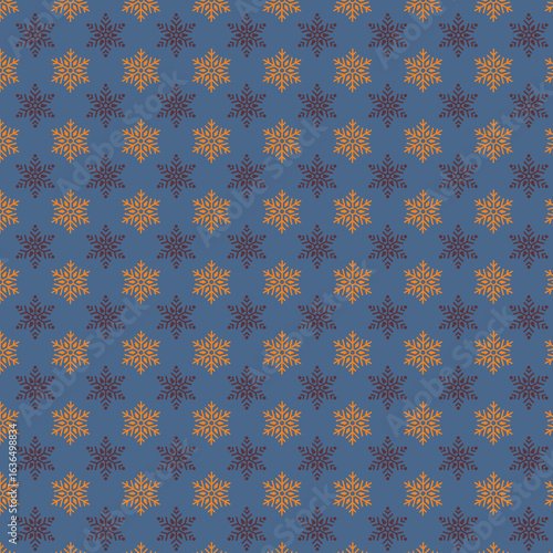 Geometric Snowflake Pattern on Blue Background