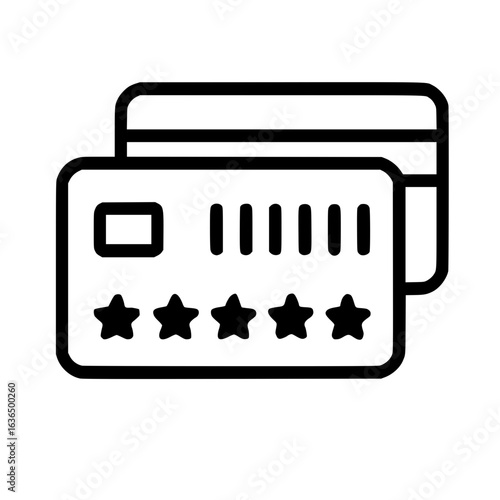 Icon style design of credit card for payments or online transactions
