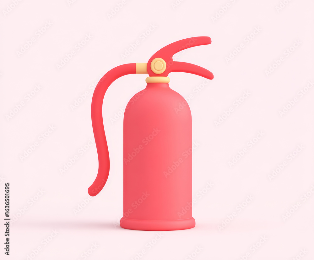 Obraz premium red fire extinguisher placed on a pink background