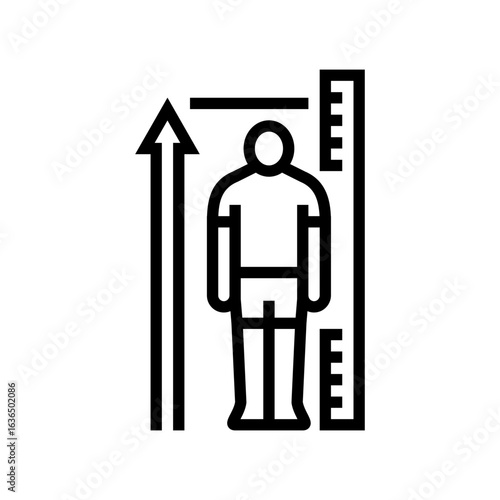 growth spurts adolescence puberty line icon vector illustration
