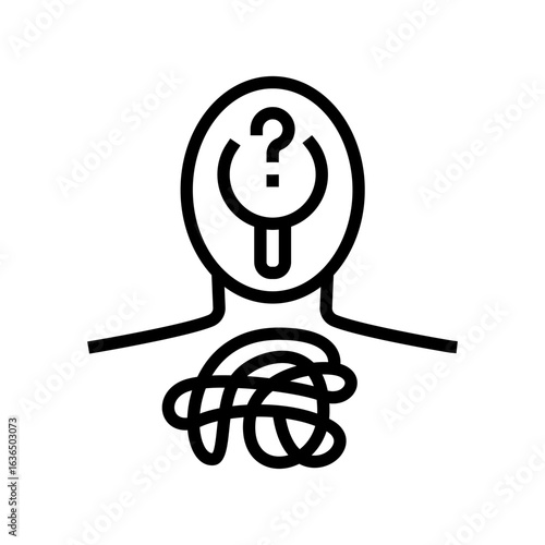 self esteem struggles adolescence puberty line icon vector illustration
