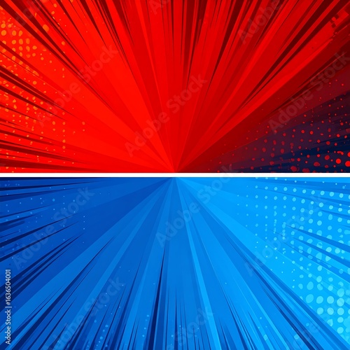 Red and blue comic book background