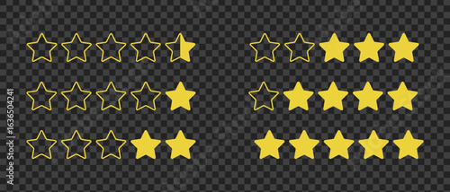 Yellow stars rating customer feedback review