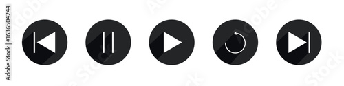 Media player controls icons perfect for multimedia projects