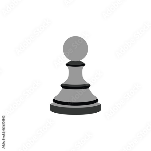 Silhouette Pawn Chess Piece Vector Illustration. chess pawn on a chessboard