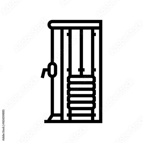 functional trainer pulley machine line icon vector illustration