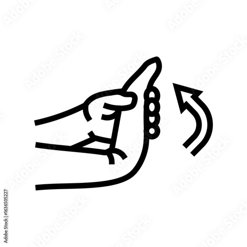 wrist stretch arrows functional fitness line icon vector illustration