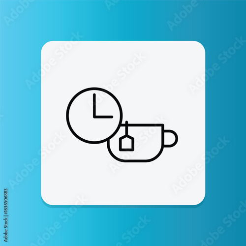 Tea brewing timer icon vector