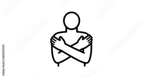 Person hugging themselves black