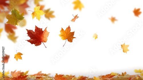 Thanksgiving Abstract Art BG: Suspended Maple Trails with Warm Gradient, Motion Blur White Base Wall Decor