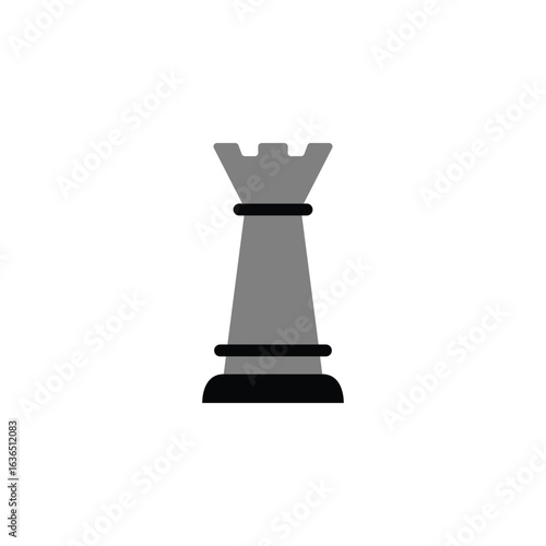 Chess Rook Icon with white background.